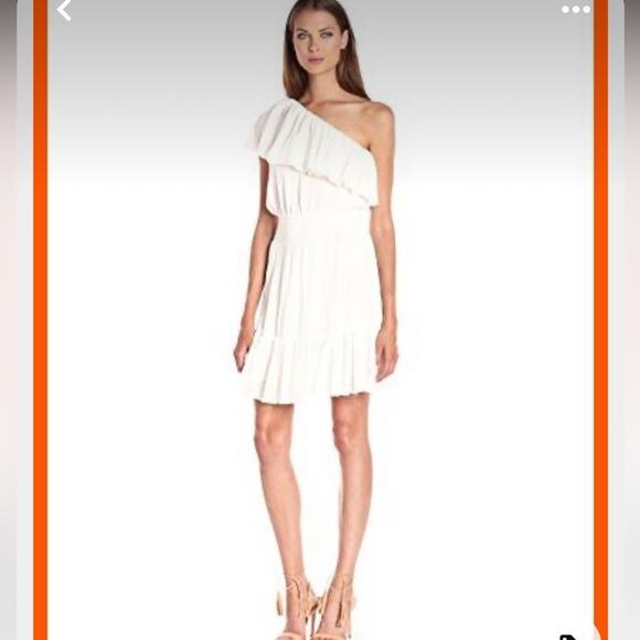 Rebeca Taylor one shoulder gauze white cotton dress size 0 - Picture 1 of 8